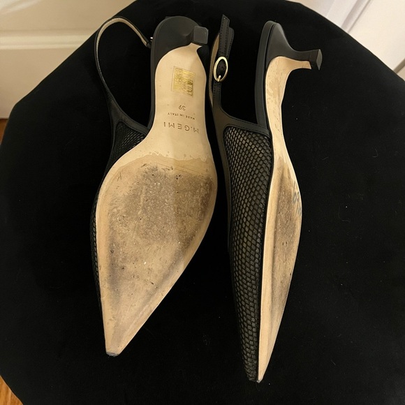 M. Gemi Lisinda black mesh pointed toe kitten heel - Picture 11 of 16